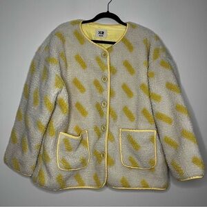 X2 Seoul Collection Buttercup Yellow Cozy Teddy Sherpa Spring Lined Jacket